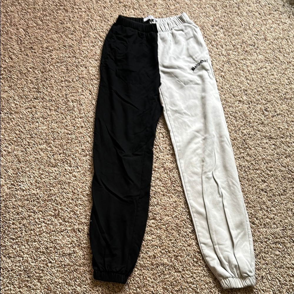 Adika Black and White Sweatpants Relaxed Fit Joggers